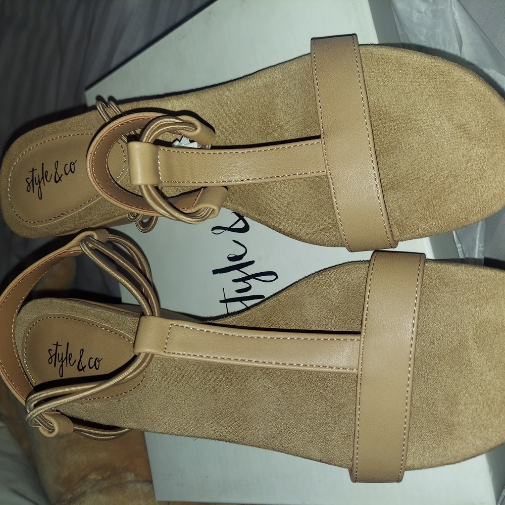 Style & Co. Tan Sandals with Suede Finish